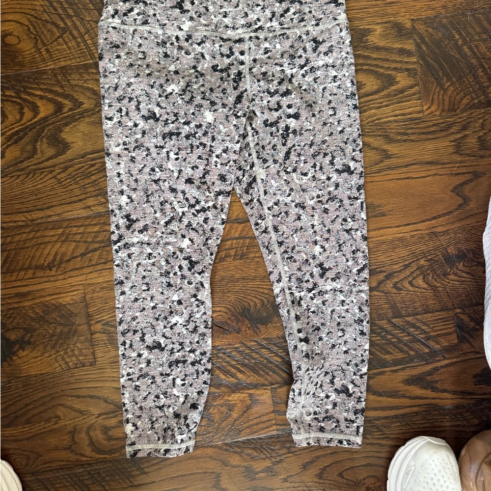 Athleta Black and White Speckled Leggings
